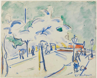 Rivage avec fleurs à Dresde - Ernst Ludwig Kirchner — widok dzieła