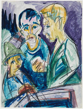 Ernst Ludwig Kirchner - Zwei Bauern und Junge am Brunnen.webp