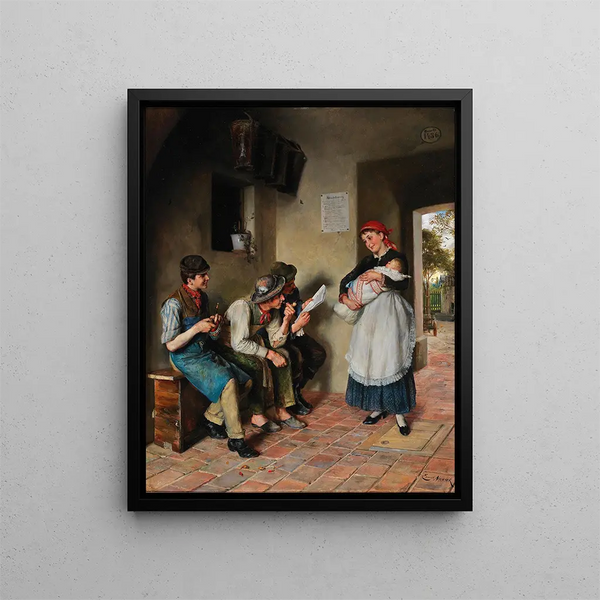 La progéniture - Ernst Nowak — oprawiony obraz na ścianie