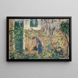 Ernst Schiess - Frau in sdlichem Garten.webp