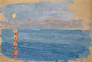 Ernst Schiess - Sunset over a Bay by the Sea.webp