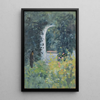 Ernst Schiess - Woman in a Rose Garden.webp