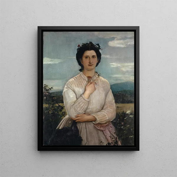 Portret Marie Elisabeth Brüstlein, przyszłej żony artysty - Ernst Stückelberg — oprawiony obraz na ścianie