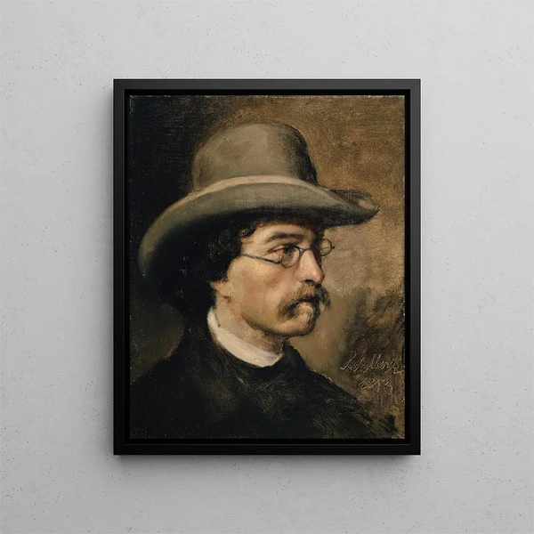 Portret malarza Theodor Deschwanden - Ernst Stückelberg — oprawiony obraz na ścianie