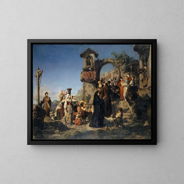 La fête de Sainte Marie dans les montagnes sabines - Ernst Stückelberg — oprawiony obraz na ścianie