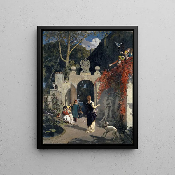 Le jardin de l'amour - Ernst Stückelberg — oprawiony obraz na ścianie