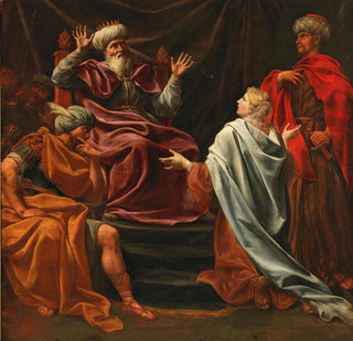 Esther devant le roi Assuérus, Esther 5 12 918 - École allemande