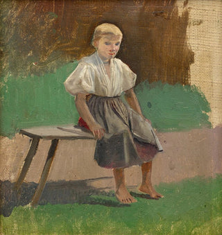 Étude d'une paysanne assise - Ladislav Mednynszky