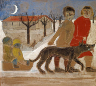 Étude pour une fresque, Enfants avec des traîneaux - Paul Wilde