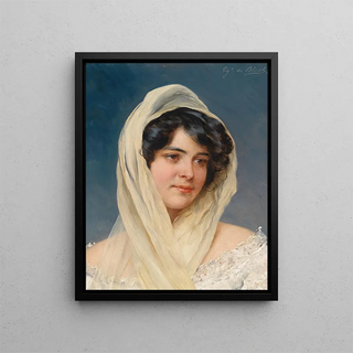 Eugen von Blaas - Bildnis einer jungen Dame mit Schleier.webp