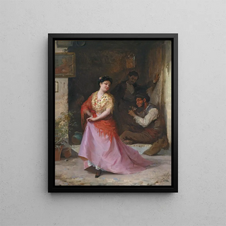 Une danse - Eugen von Blaas — oprawiony obraz na ścianie