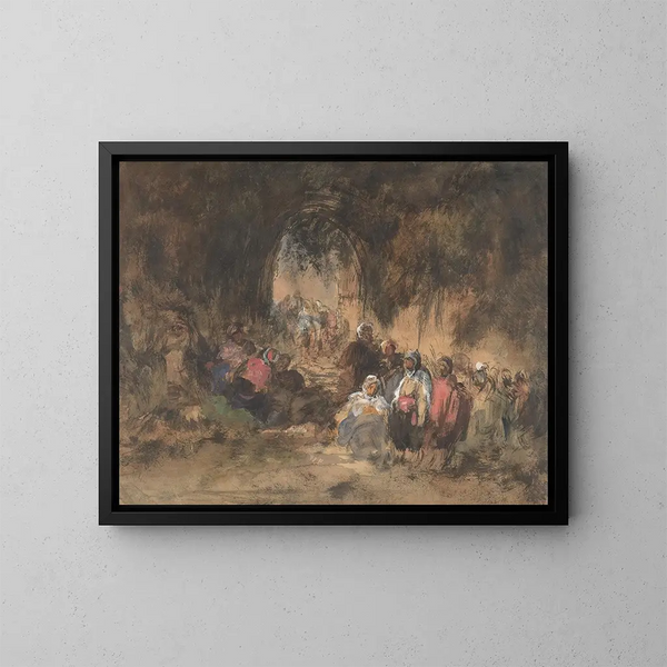 Arabes w spoczynku - Eugenio Lucas Velázquez — oprawiony obraz na ścianie