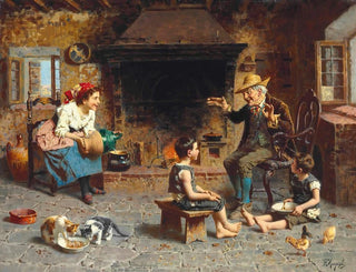 L'heure du conte - Eugenio Zampighi — widok dzieła