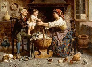 Szczęśliwa rodzina - Eugenio Zampighi — widok dzieła
