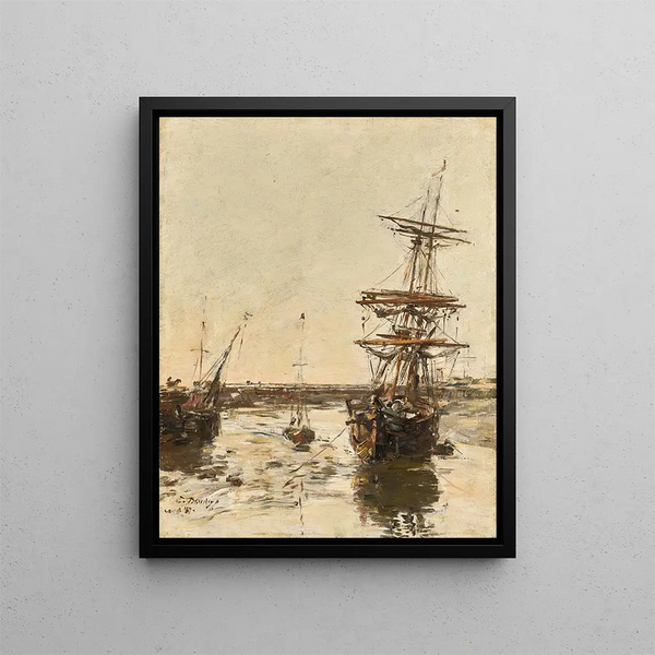 Przedport Trouville - Eugène Boudin — oprawiony obraz na ścianie