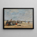 Berck, grupa rybaczek siedzących na plaży - Eugène Boudin — oprawiony obraz na ścianie