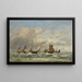 Berck, odjazd łodzi - Eugène Boudin — oprawiony obraz na ścianie