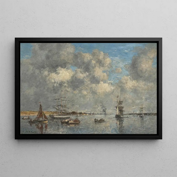 Camaret, ujście - Eugène Boudin — oprawiony obraz na ścianie