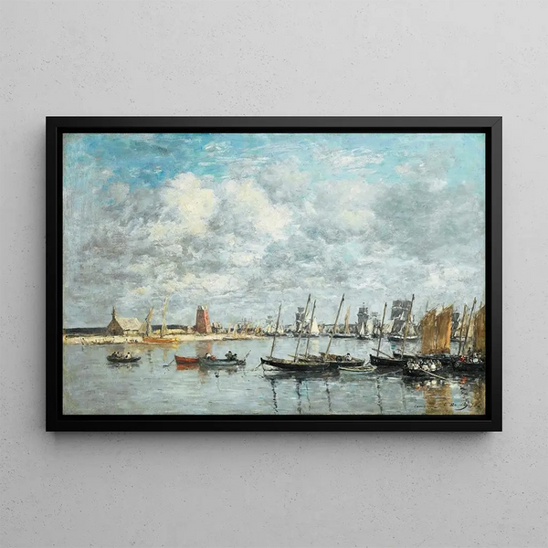 Camaret, port - Eugène Boudin — oprawiony obraz na ścianie