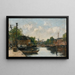 Kanał w Rotterdamie - Eugène Boudin — oprawiony obraz na ścianie
