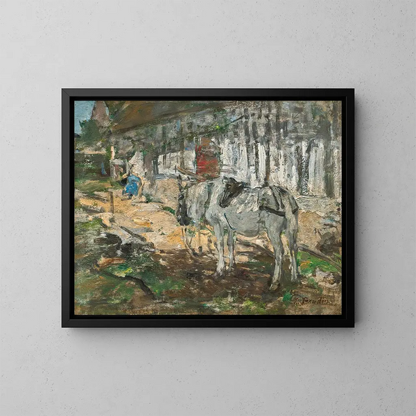 koń normand - Eugène Boudin — oprawiony obraz na ścianie