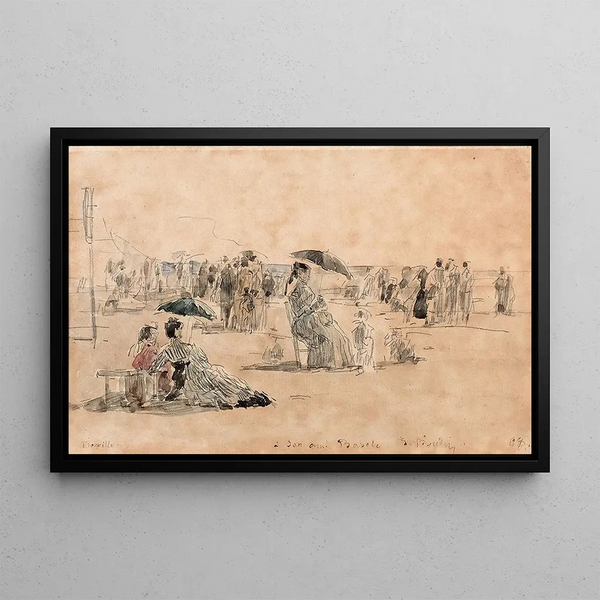 Eugne Boudin - Crinolines sur la plage Trouville.webp