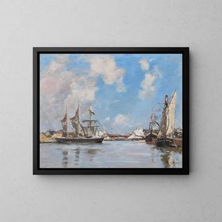 Deauville, basen - Eugène Boudin — oprawiony obraz na ścianie