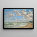 Deauville, plaża przy przypływie wschodzącym - Eugène Boudin — oprawiony obraz na ścianie