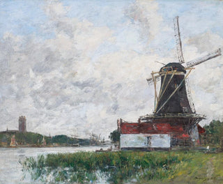 Moulin na brzegach Mozy w Dordrecht - Eugène Boudin — widok dzieła