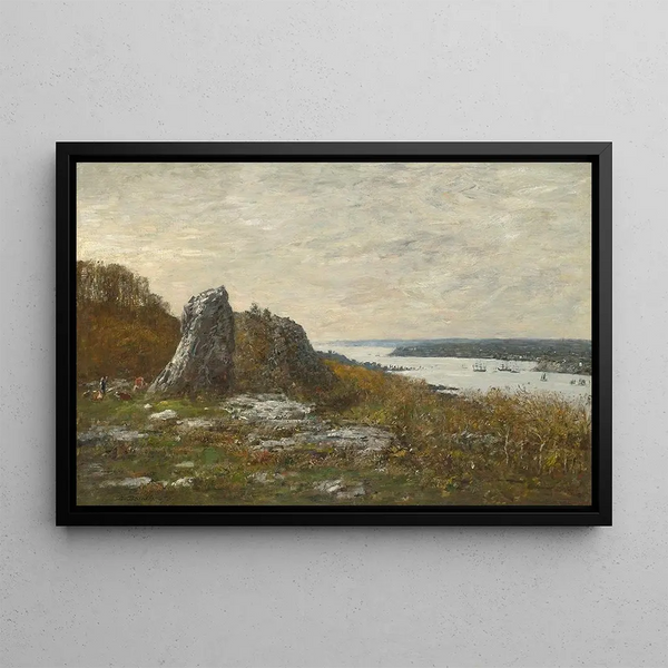 Environs de Brest, ujście Elornu - Eugène Boudin — oprawiony obraz na ścianie