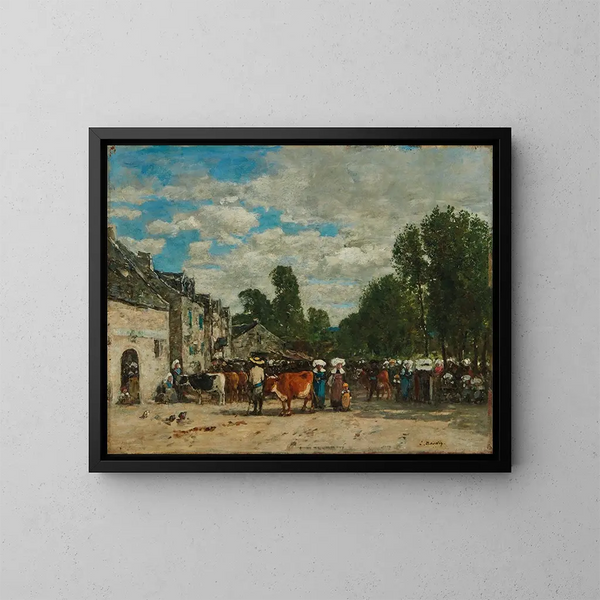 Targi we Bretanii - Eugène Boudin — oprawiony obraz na ścianie
