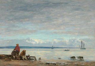 Eugne Boudin - Honfleur Pcheurs sur la grve.webp