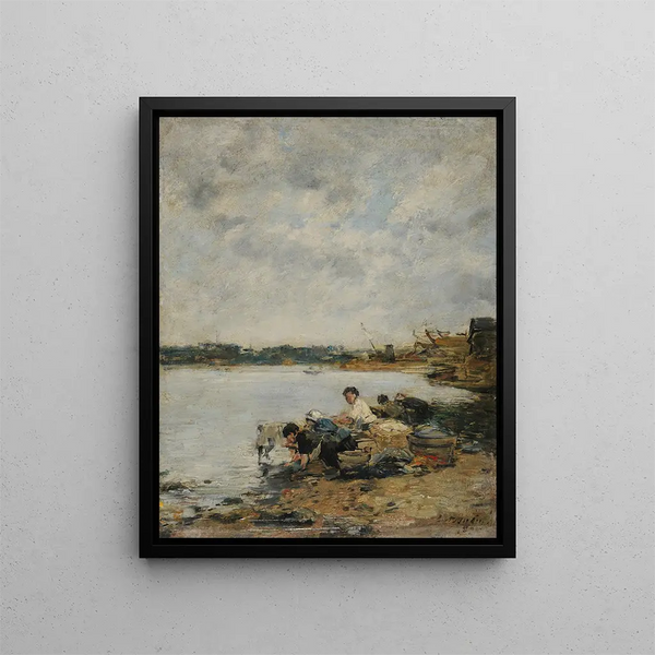 La Touques le matin - Eugène Boudin — oprawiony obraz na ścianie