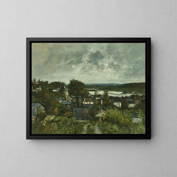 La Touques near Deauville - Eugène Boudin — oprawiony obraz na ścianie