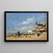 Plaża w Trouville - Eugène Boudin — oprawiony obraz na ścianie