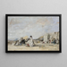 Damy w białym na plaży w Trouville - Eugène Boudin — oprawiony obraz na ścianie