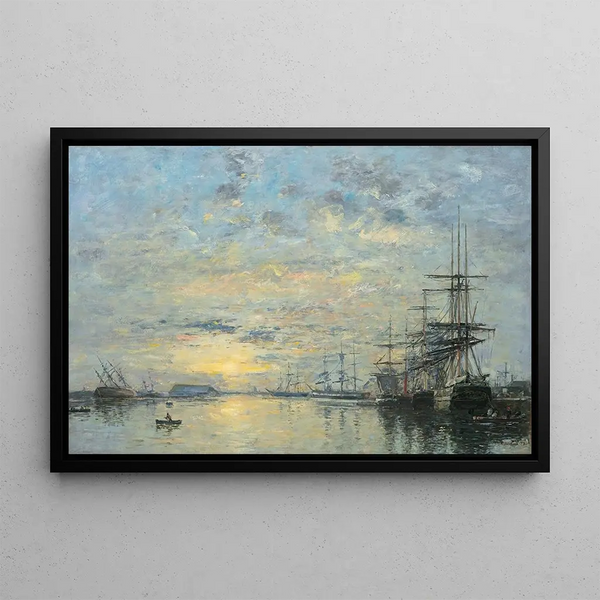 Le Havre, basen Eure - Eugène Boudin — oprawiony obraz na ścianie