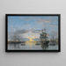 Le Havre, przedportowe przy zachodzącym słońcu - Eugène Boudin — oprawiony obraz na ścianie