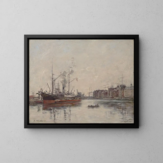 Le Havre, basen de la Barre - Eugène Boudin — oprawiony obraz na ścianie