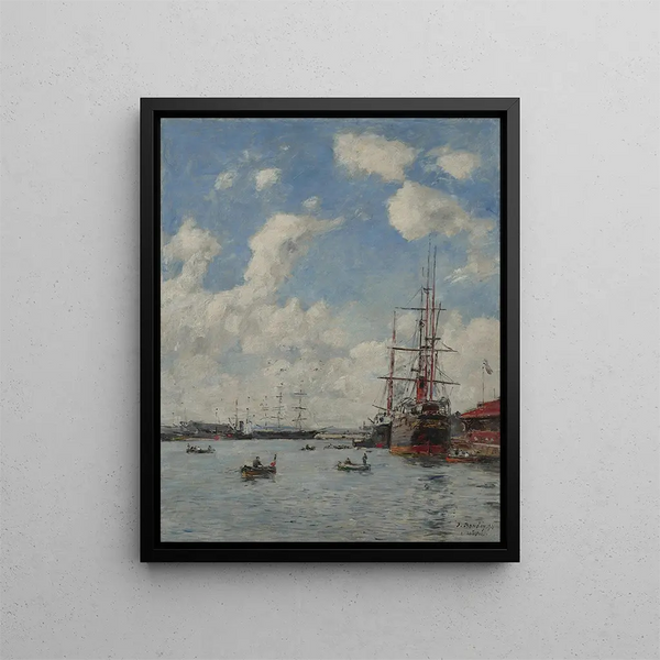 Le Havre le bassin de l'Eure - Eugène Boudin — oprawiony obraz na ścianie