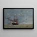Le Havre, statki na pełnym morzu - Eugène Boudin — oprawiony obraz na ścianie