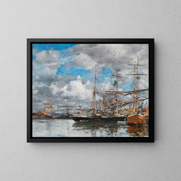 Le bassin de Deauville - Eugène Boudin — oprawiony obraz na ścianie