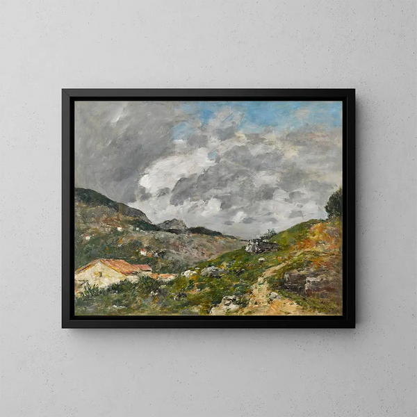 Gór wokół Nicea - Eugène Boudin — oprawiony obraz na ścianie