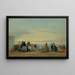 Nad plażą o zachodzie słońca - Eugène Boudin — oprawiony obraz na ścianie