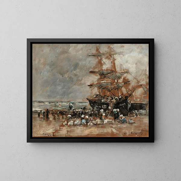 Powrót Terreneuviera do Portrieux - Eugène Boudin — oprawiony obraz na ścianie