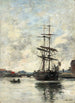 Statek na Touques - Eugène Boudin — widok dzieła