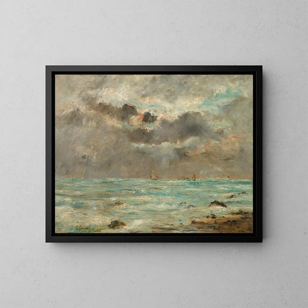 La Côte à Trouville - Eugène Boudin — oprawiony obraz na ścianie