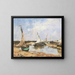 Łodzie w Trouville między molo - Eugène Boudin — oprawiony obraz na ścianie