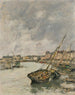 Trouville, port, odpływ - Eugène Boudin — widok dzieła