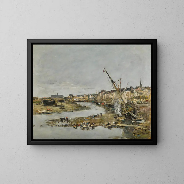 Trouville, port - Eugène Boudin — oprawiony obraz na ścianie